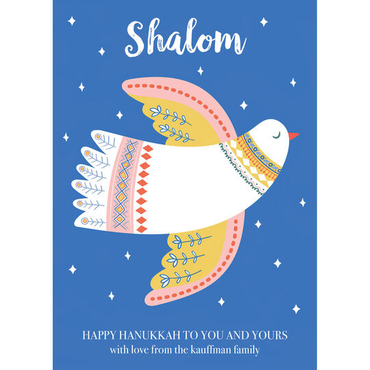 Hanukkah Peace Dove Flat Holiday Cards